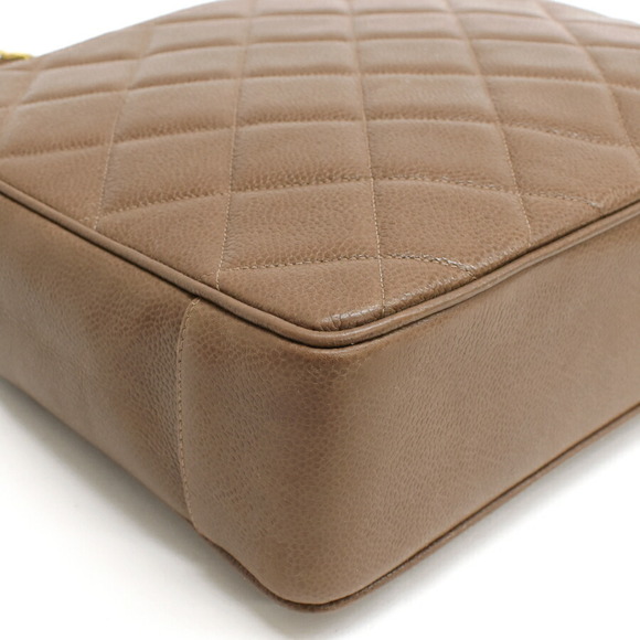 Chanel Chain Tote Bag Brown Caviar Leather Coco Mark Gold - Picture 6 of 9